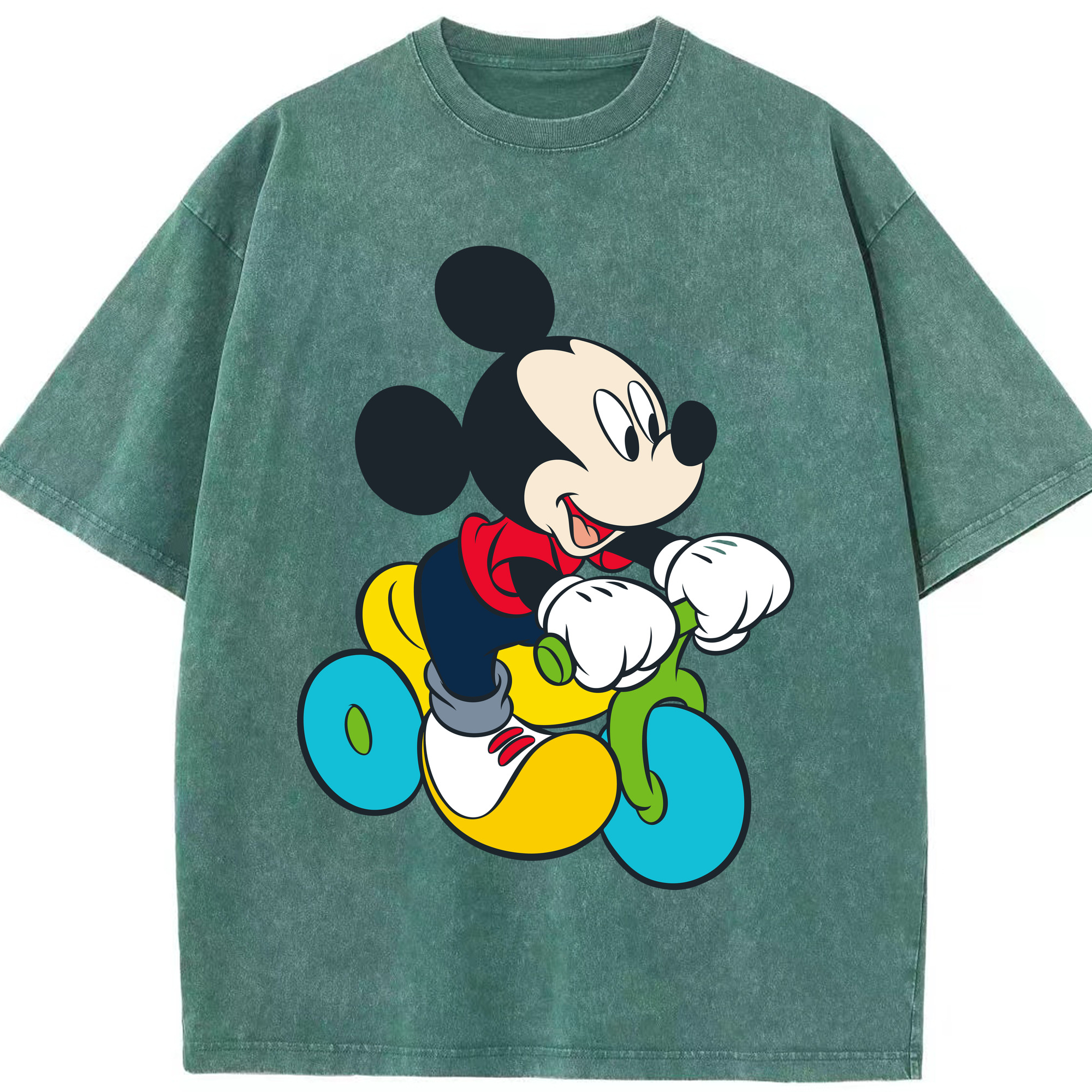 （画像用） ミッキーマウス Mickey Mouse 綿100% ヴィンテージ風 半袖Tシャツ（フロントプリント）